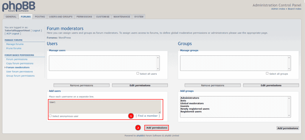 Phpbb Add Forum Moderators