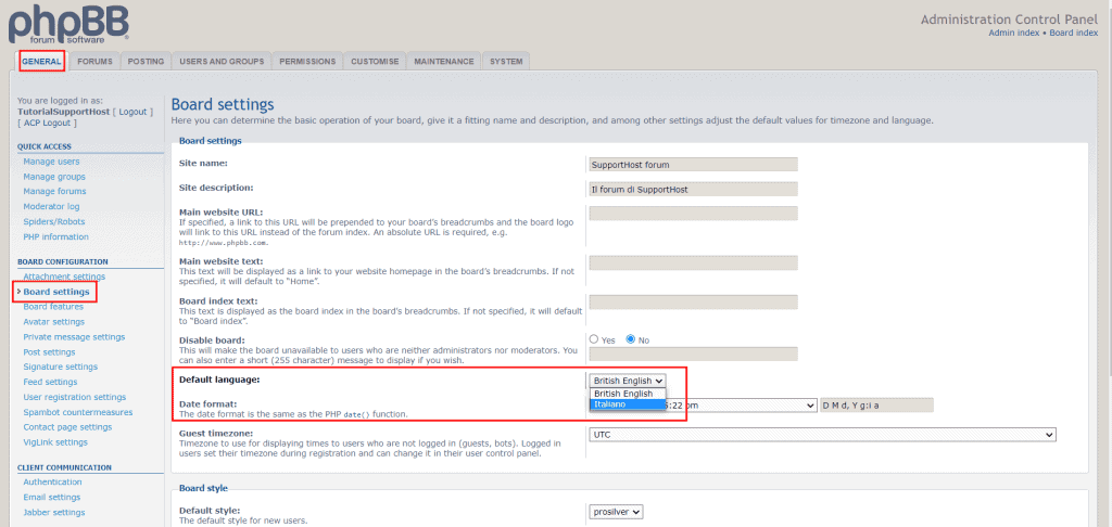 Phpbb Change Default Language