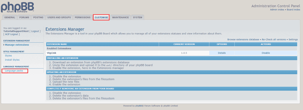 Phpbb Customize Language Packs