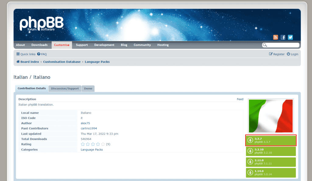 Phpbb Download Italian Language Pack