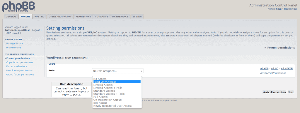 Phpbb Forum Permissions Settings