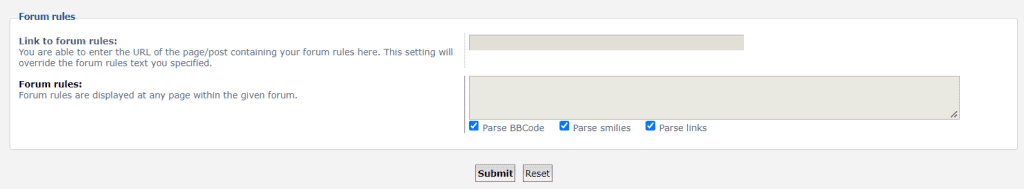 Phpbb Forum Rules Settings