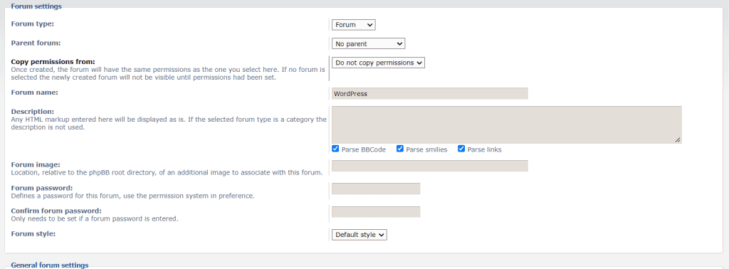 Phpbb Forum Settings