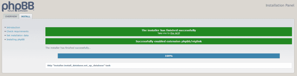 Phpbb Setup Complete