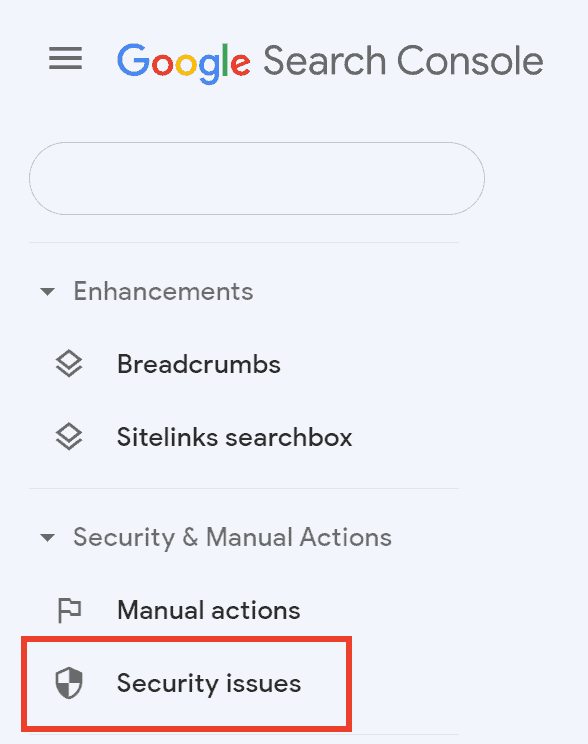 Search Console Security Issues