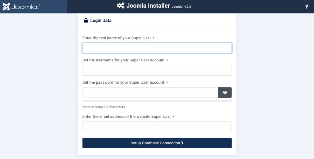 Softaculous Install Joomla Second Step