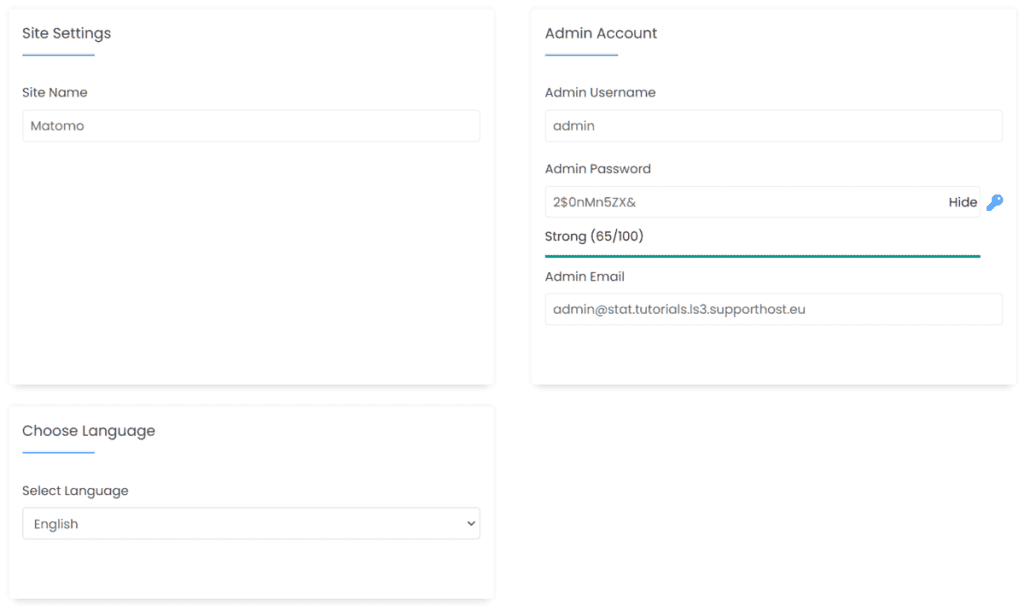 Softaculous Install Matomo Other Settings