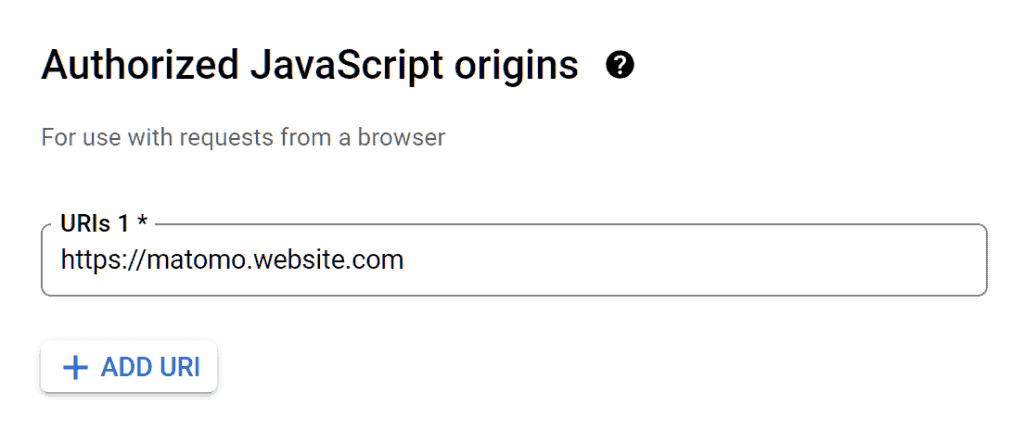 Authorized Javascript Origins