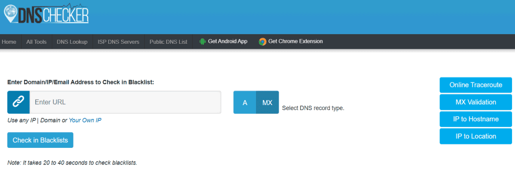 Blacklist Check Dns Checker Tool