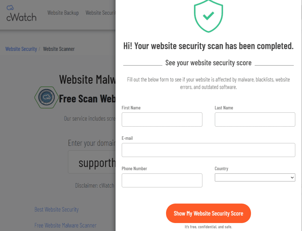 Comodo Security Scan Report