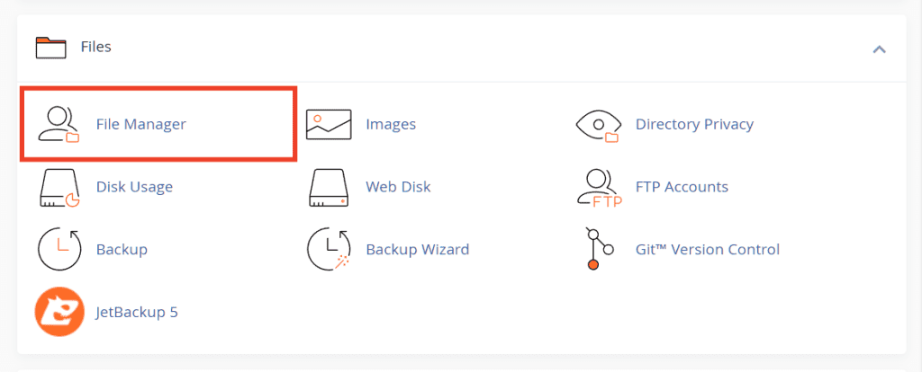 Cpanel File Manager Tab