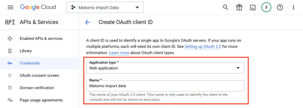 Create Oauth Client Id