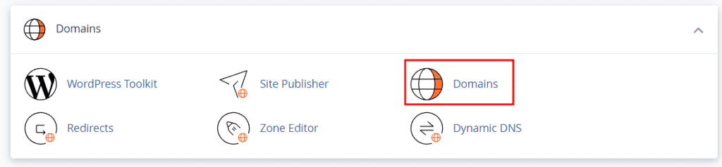 Domains Section Cpanel Jupiter Click On Domains