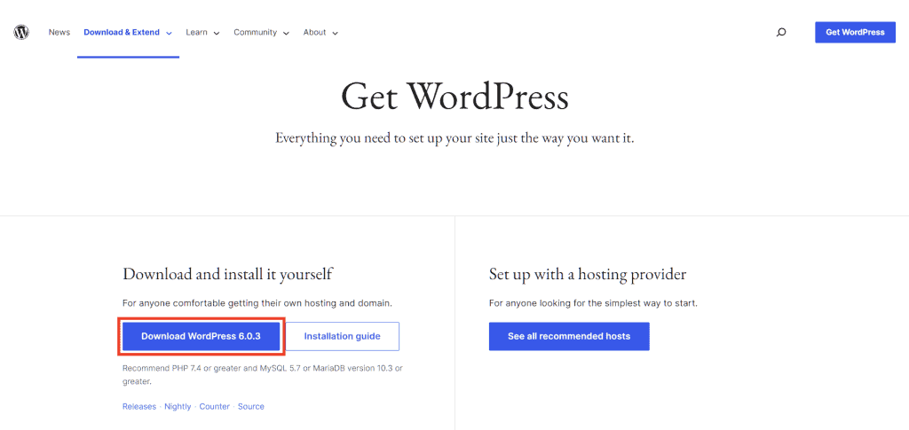 Download Latest Version Of WordPress