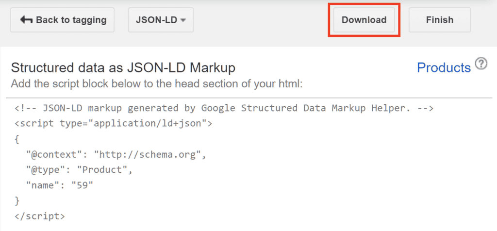 Download Structured Data From Google Markup Helper