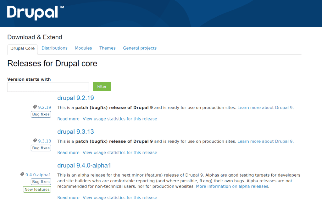 Drupal Releases Download