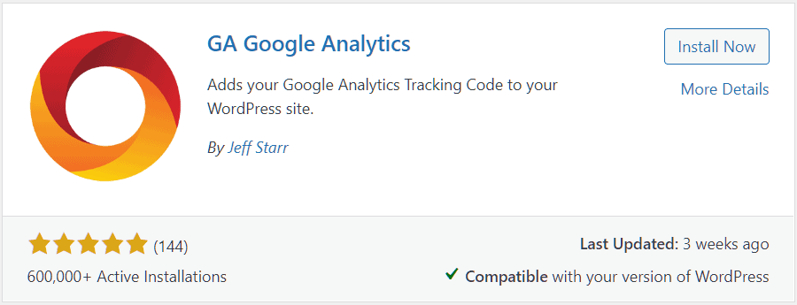 Ga Google Analytics WordPress Plugin