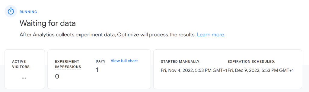 Google Optimize Ab Test Waiting For Data