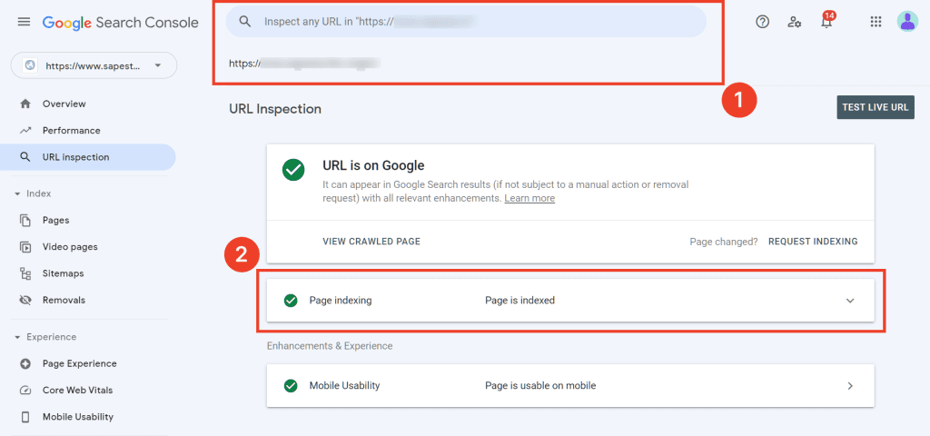 Google Search Console Rel Canonical Url Inspection