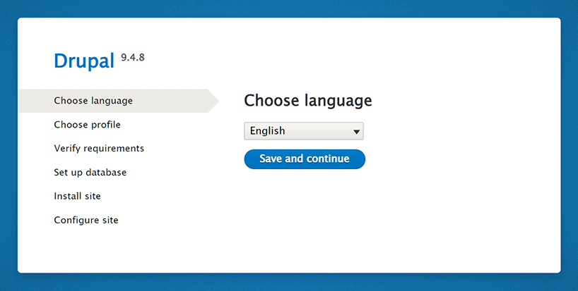 Install Drupal Choose Language