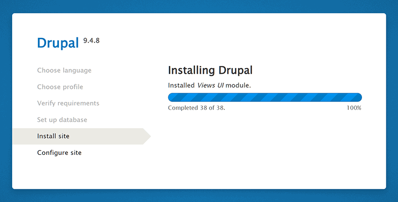 Installare Drupal Install Site