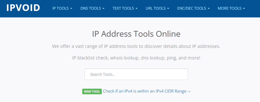 Ipvoid Ip Address Tools Online