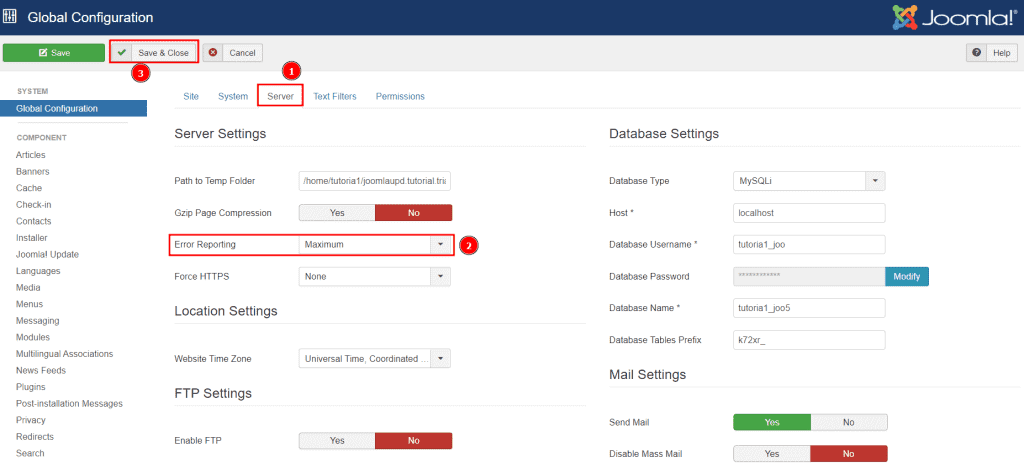 Joomla Update Error Reporting Maximum