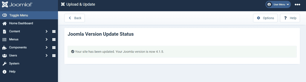 Joomla Update To Joomla 4 Completed