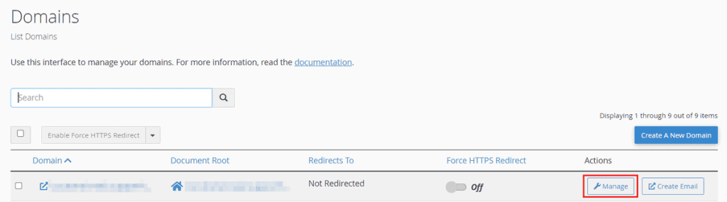 Manage Domain Cpanel Jupiter