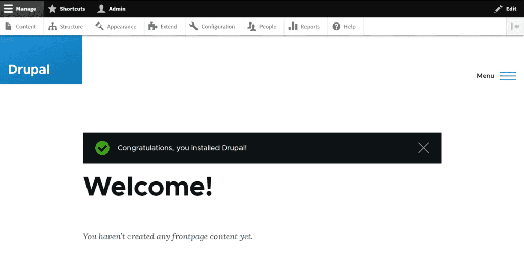 Manal Drupal Installation Complete