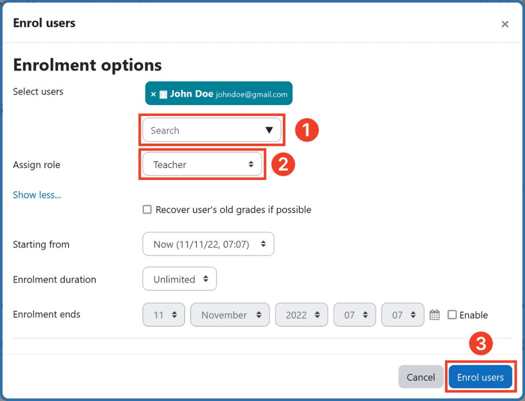 Moodle Add A Teacher To A Course