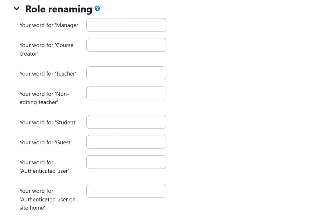 Moodle Add Course Role Renaming