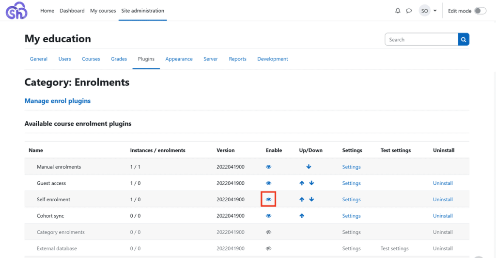 Moodle Enrolments Plugin