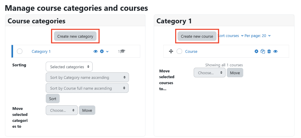 Moodle Manage Course Categories And Courses