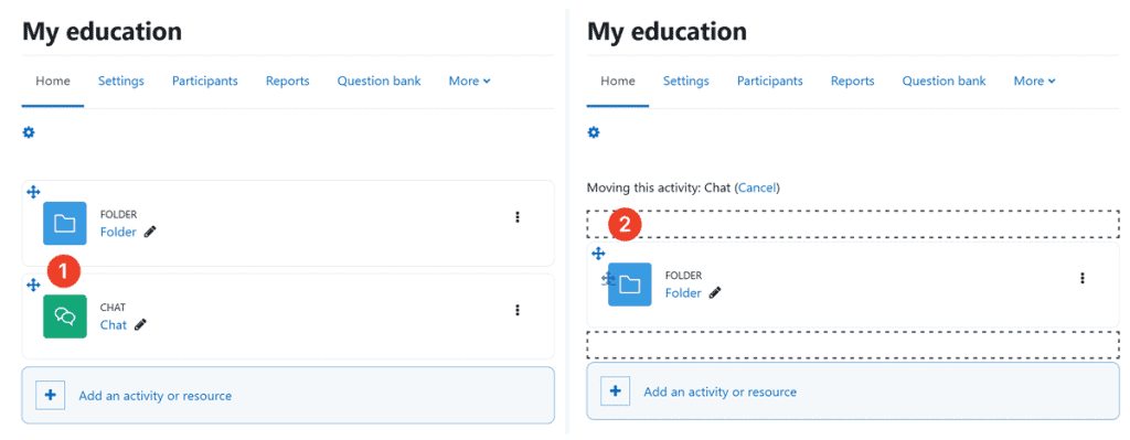 Moodle Move And Organize Items