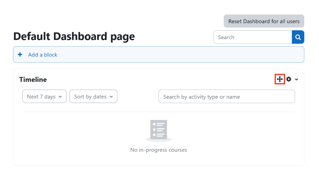 Moodle Move Dashboard Items