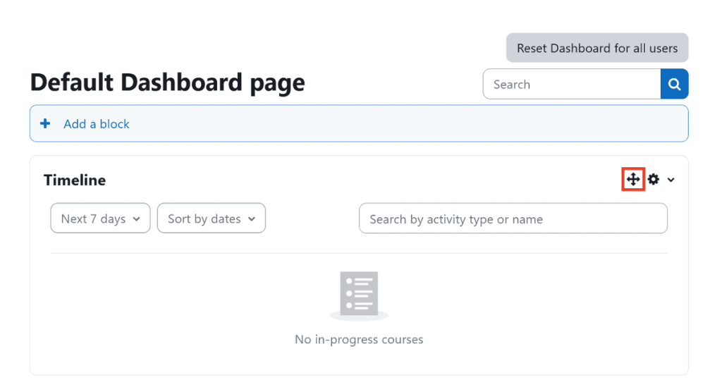 Moodle Move Dashboard Items