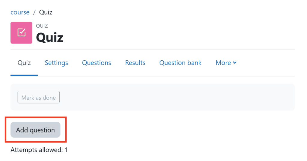 Moodle Quiz Add A Question