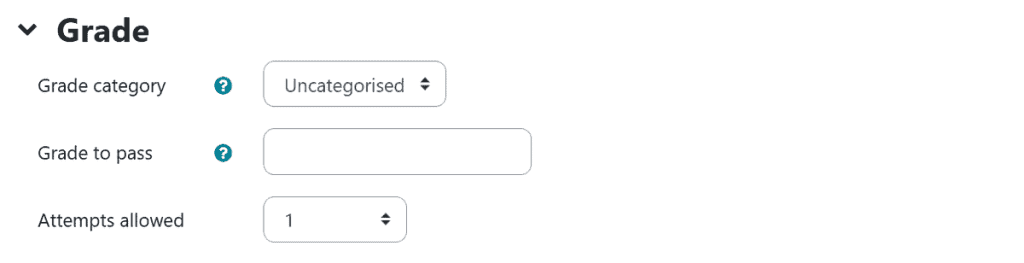 Moodle Quiz Grade