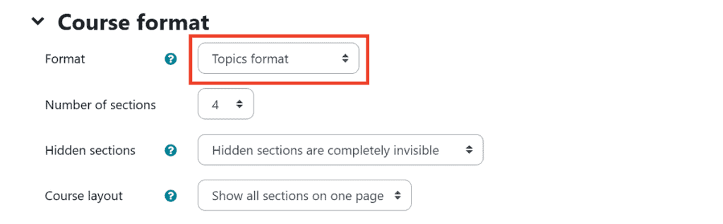 Moodle Topic Course Format