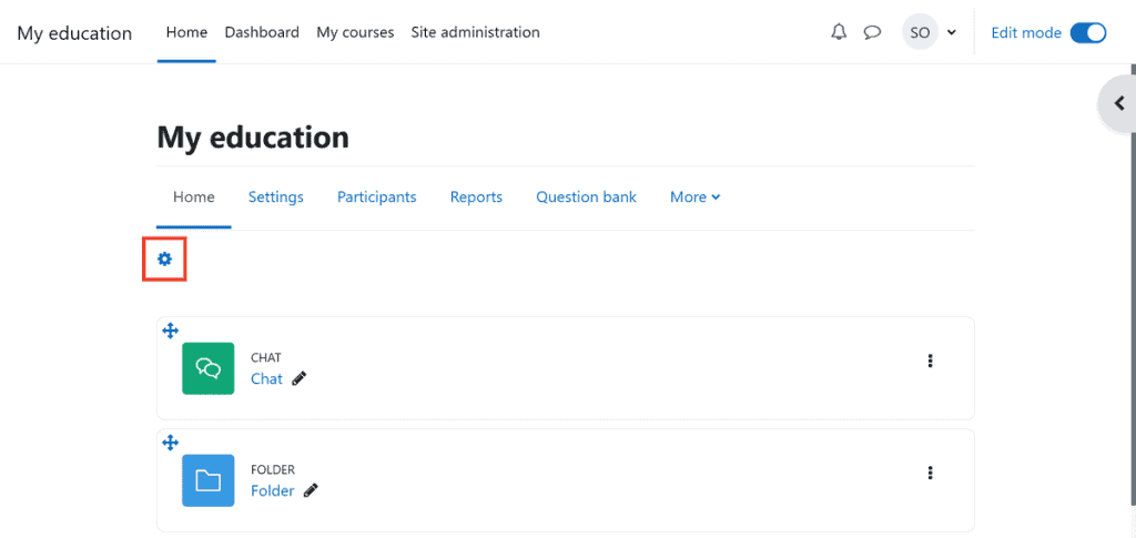 Moodle Website Settings