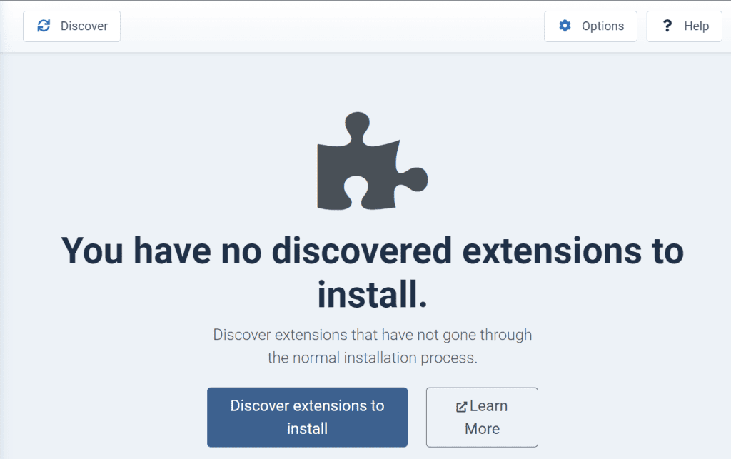 No Discovered Extensions To Install