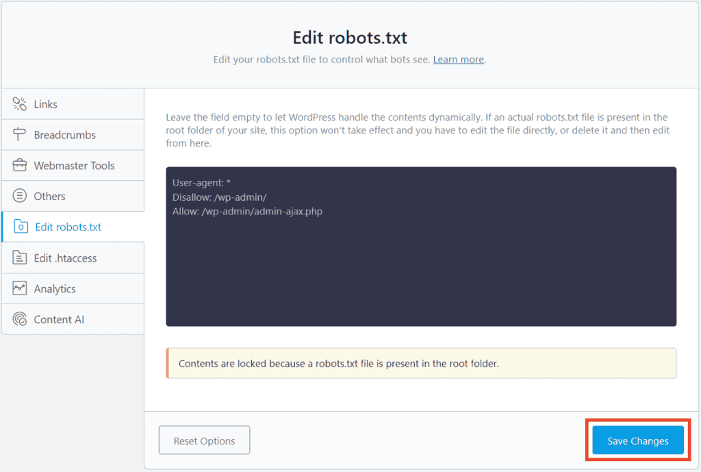Rank Math Edit Robots Txt