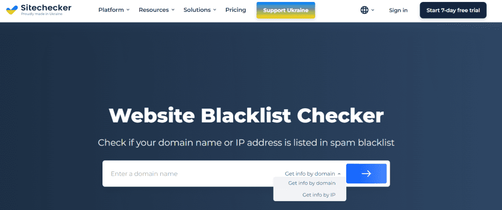 Sitechecker Blacklist Check Tool
