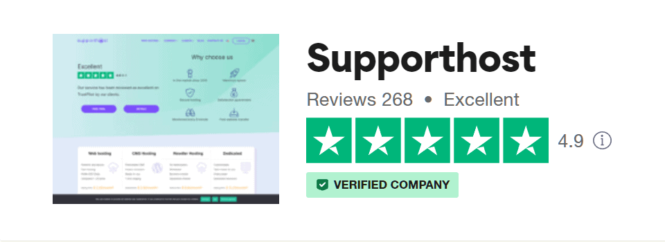 Trustpilot Supporthost Overall Rating