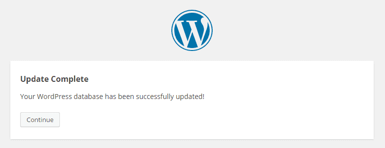 Update WordPress Completed