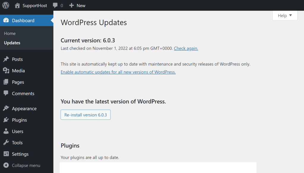 Update WordPress To The Latest Version