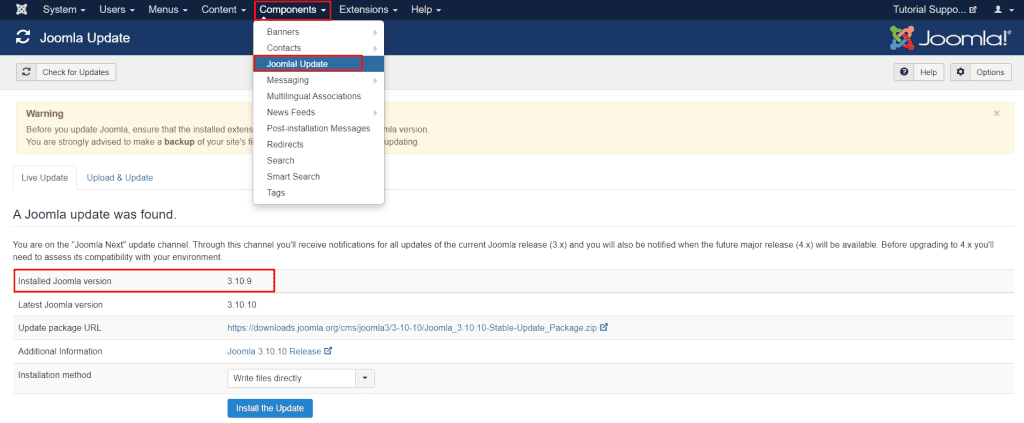 Verify Joomla Version Installed