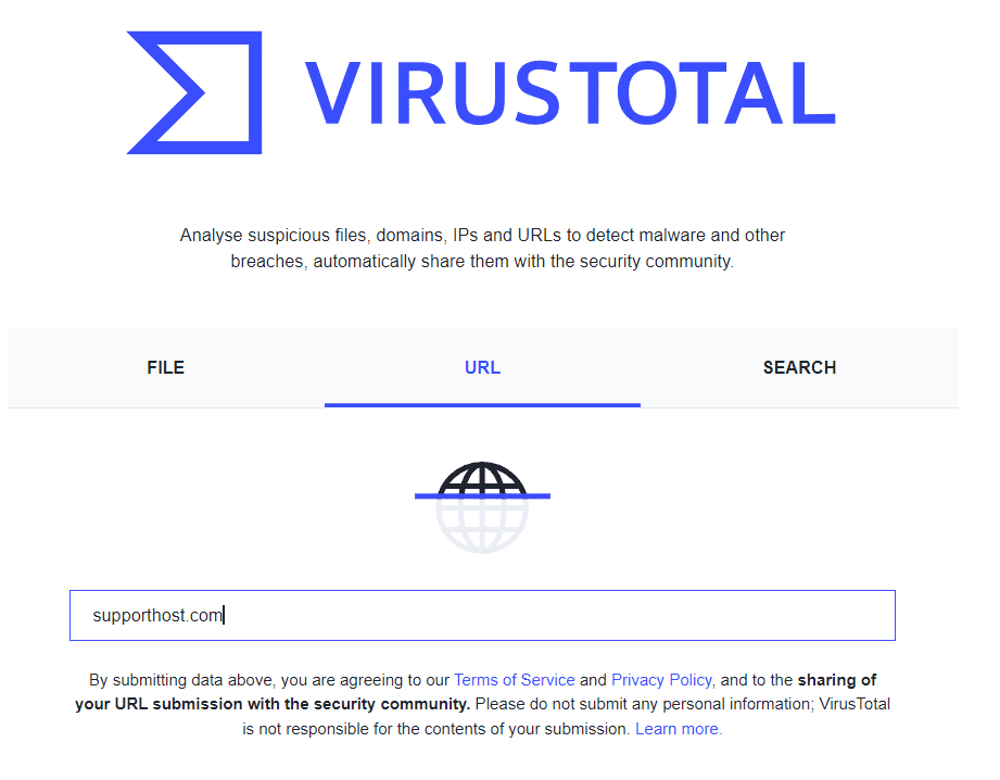Virustotal Website Malware Scan