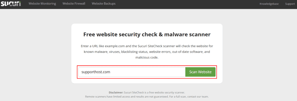 Website Malware Scan With Sucuri Check